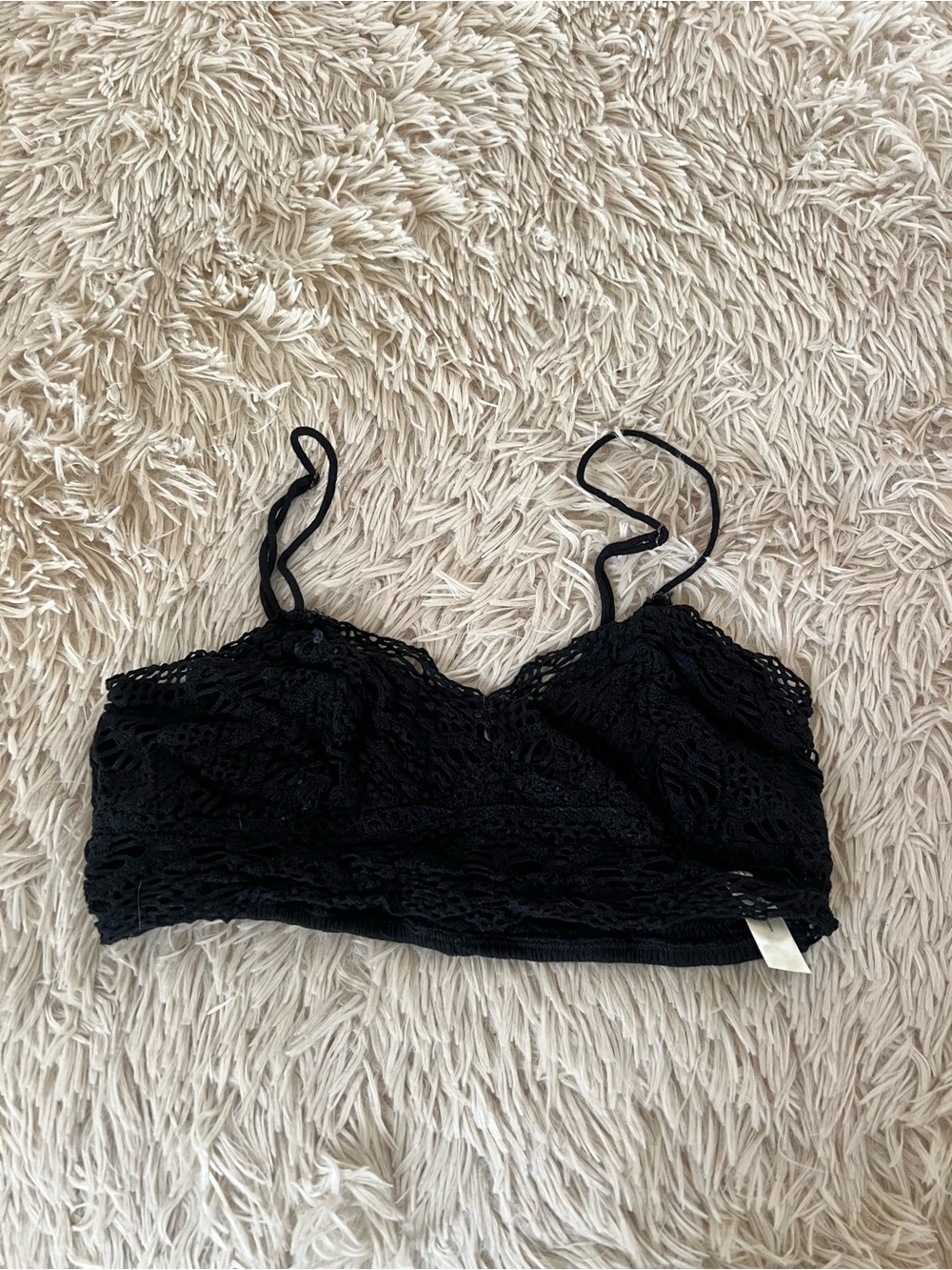 Free People Black Crochet Lace Bralette